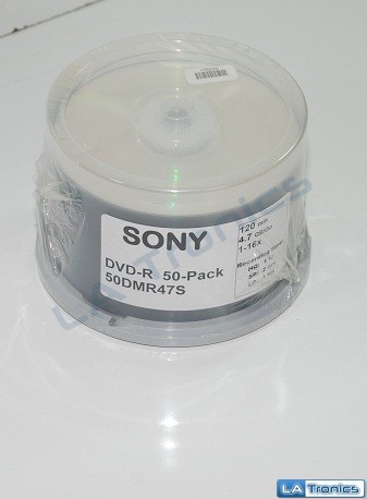 NEW OEM Sony DVD-R DVDR 4.7GB 16x Blank Media Disk 50DMR47R 50/pk Spindle