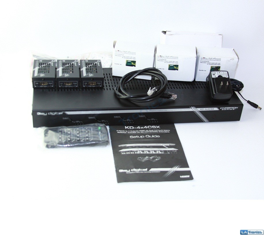 Key Digital Champion Series HDMI-to-Dual Cat-5e/6 Matrix Switcher KD-4X4CSX