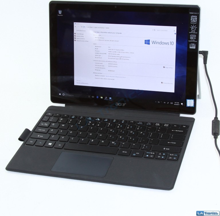 Acer Switch Alpha 12 Tablet Keyboard Intel I3-6100U 4GB 128GB SSD Read