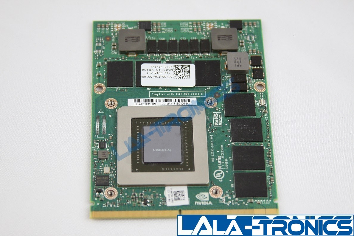 Dell Precision M6700 M6800 NVIDIA Quadro K3100M 4GB Video Card 6JT04 06JT04