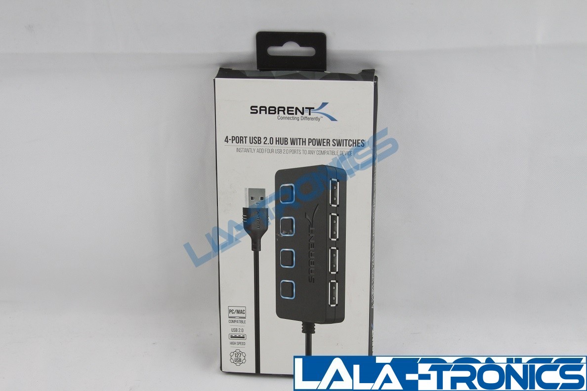 Sabrent 4 Port HIGH SPEED  USB 2.0 Hub With Power Switches PC/MAC Compatible