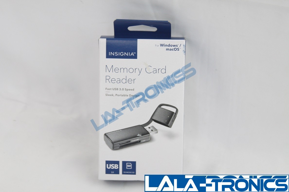 Insignia USB 3.0 Memory Card Reader For Windows MacOS SD Micro SD NS-DCR30S2K