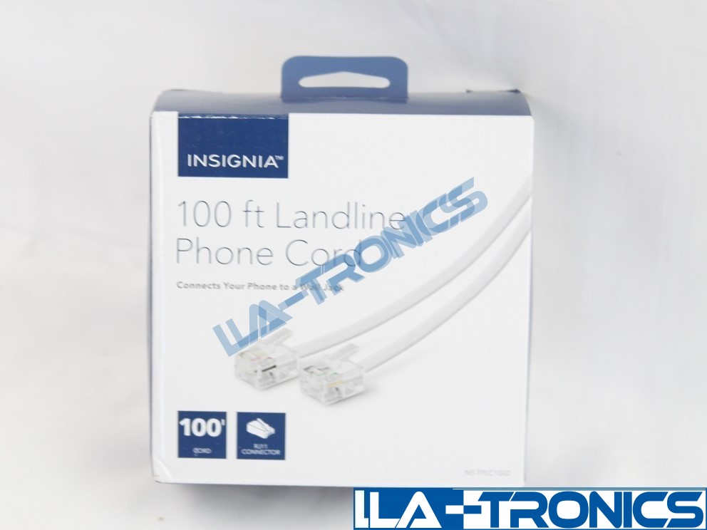 Insignia 100ft Landline Phone Cord NS-TPLC1002 RJ11 Connector OPEN BOX