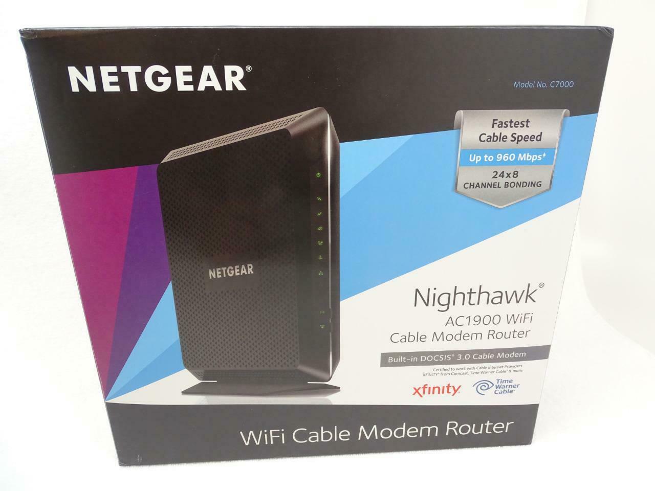 NETGEAR AC1900 960 Mbps 4 Port Gigabit Wireless Router C7000-100NAS READ