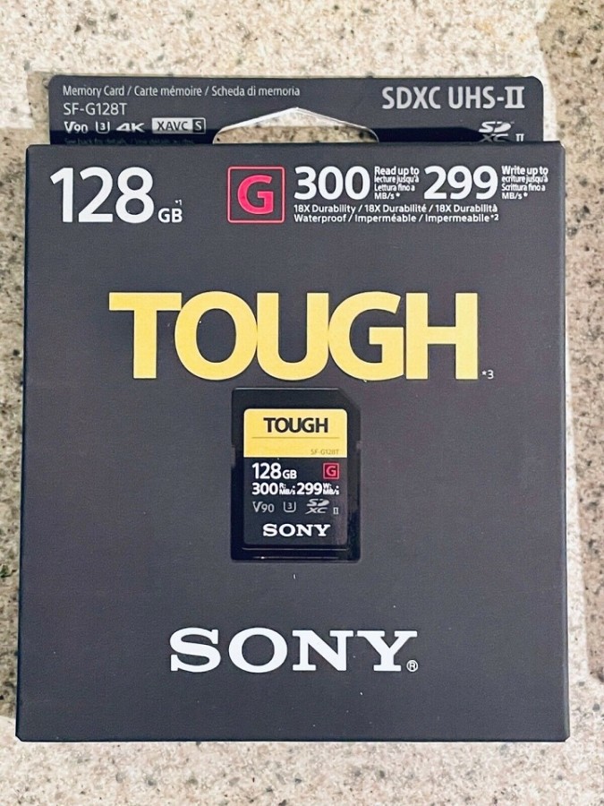 Sony 128GB TOUGH Series SDXC UHS-II Memory Card 300 Read 299 Write SF-G128T-T1