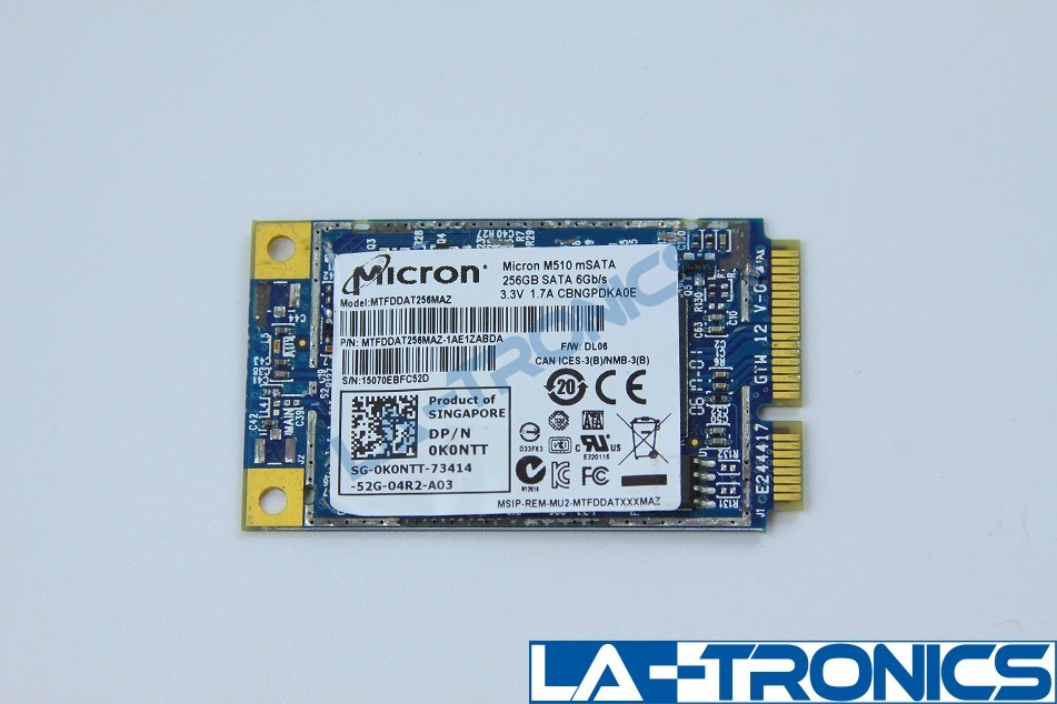 New Micron M510 MSATA 256GB SATA 6Gbs SSD Solid State Drive MTFDDAT256MAZ 0K0NTT