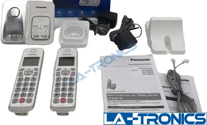 Panasonic KX-TGD832 Cordless Phone System With Digital Answering System White