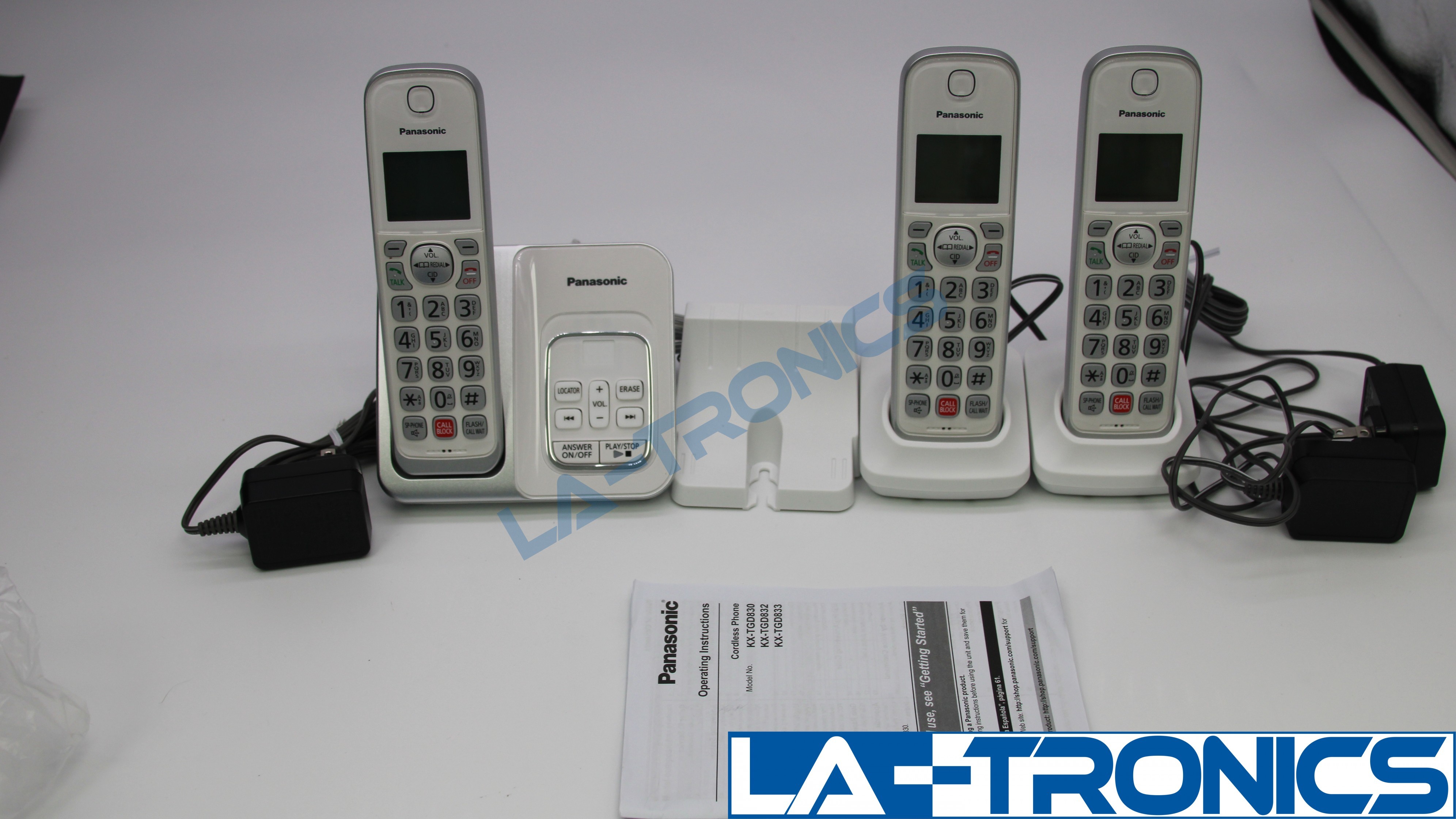 Panasonic Cordless Phone System Model KX-TGD833W White
