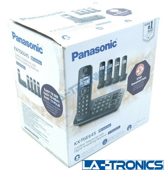 Panasonic DECT 6.0 Expandable Cordless Phone System Metallic Black KX-TGE645M