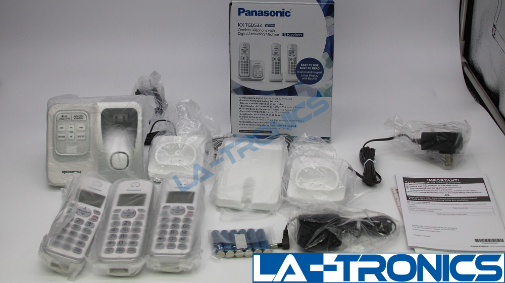 Panasonic Expandable Cordless Phone White 3 Handsets KX-TGD533W