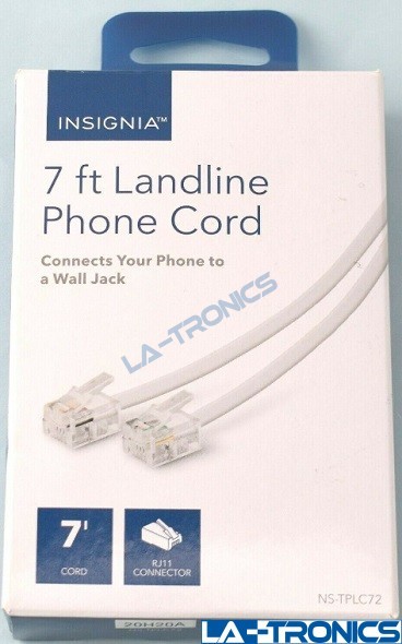 Insignia 7 Ft Landline Phone Cord White Model NS-TPLC72