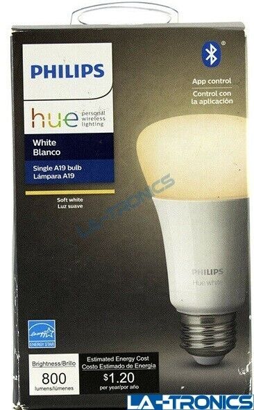 Philips Hue White A19 LED Smart Bulb Bluetooth 476861 No Box