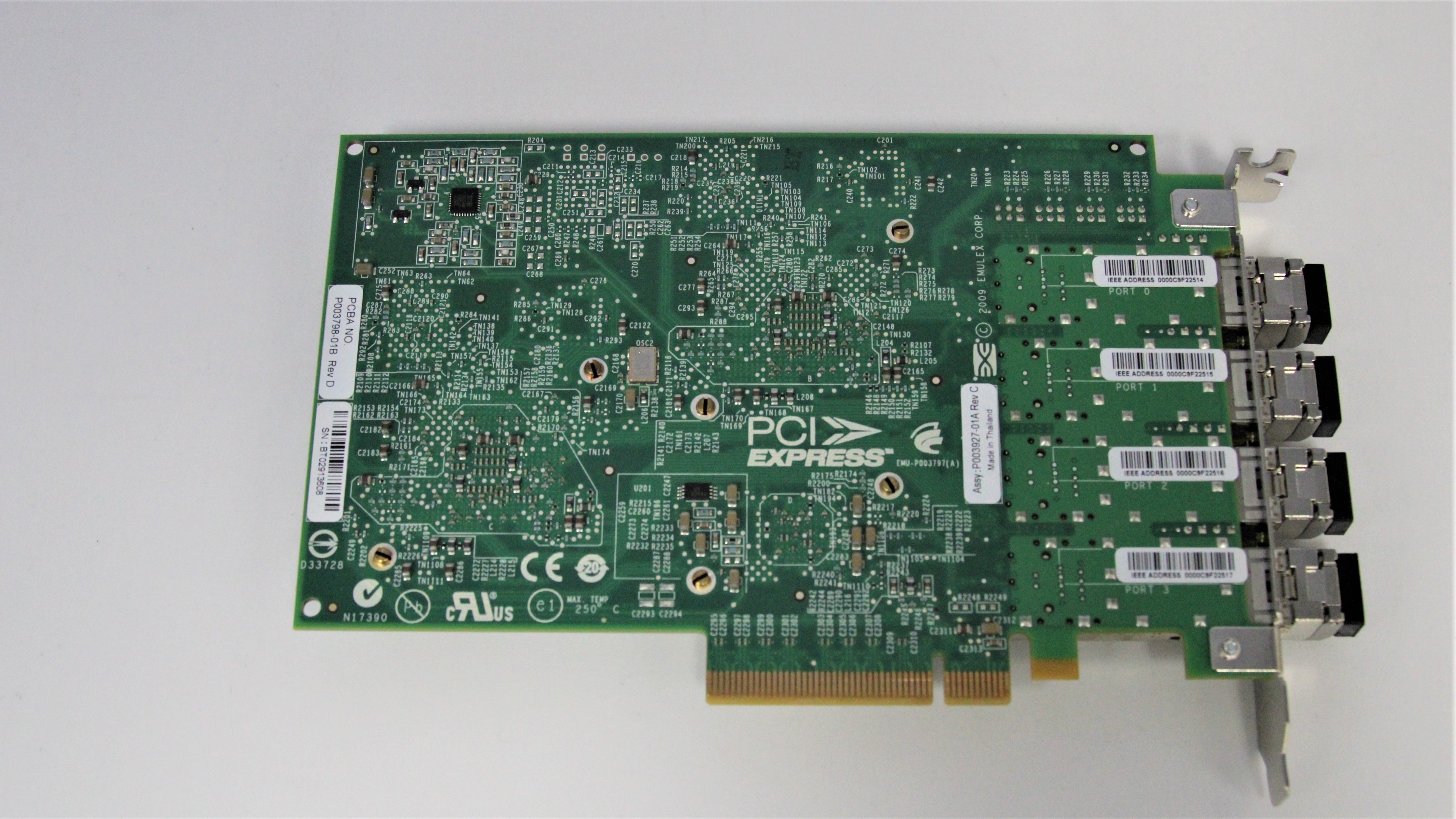 DELL Ethernet Network Adapter Card 8GB PCI-E 4 Port XRVGJ I/ O Card FC
