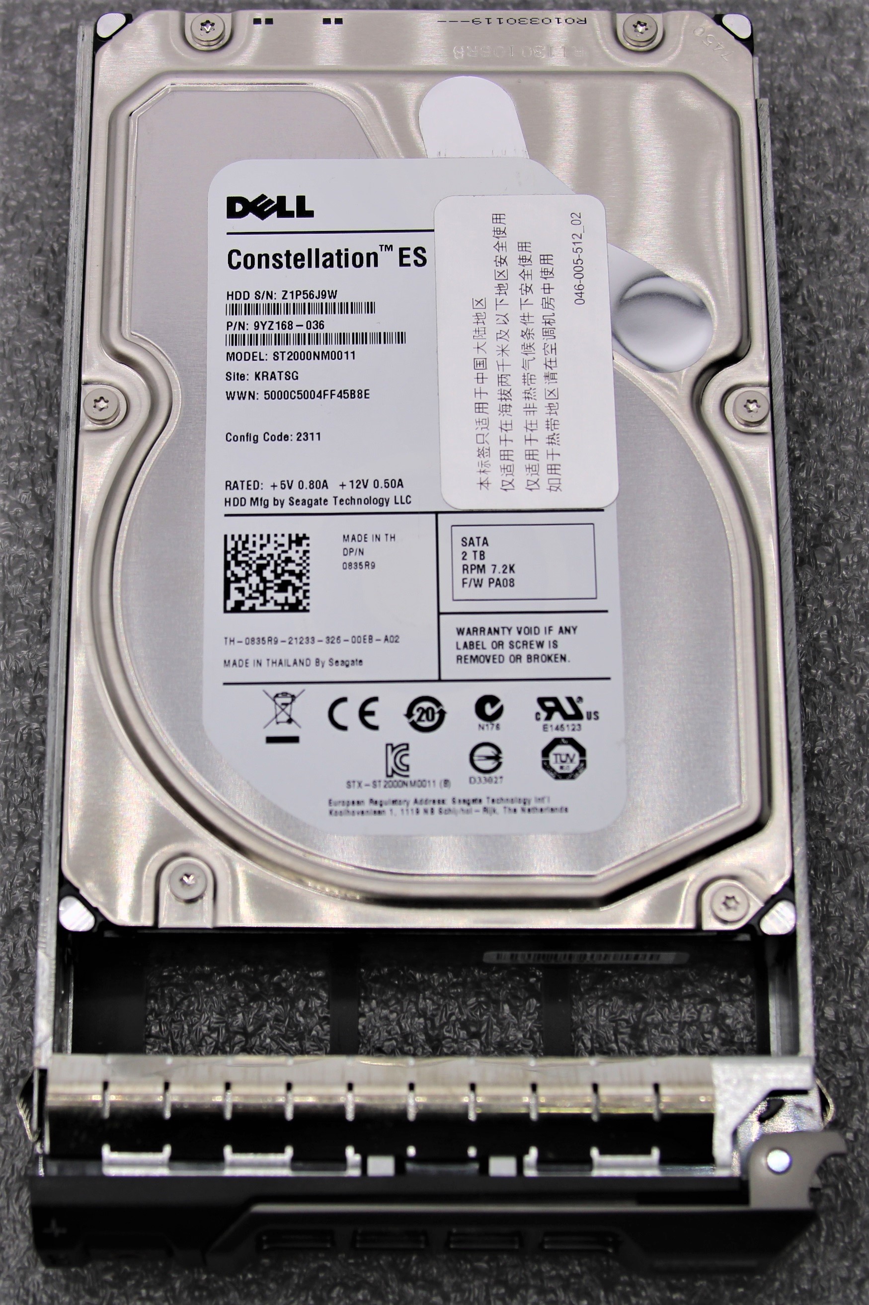 Dell Seagate Constellation ES 2TB SATA 3.5 RPM 7.2K Hard Drive HDD G046