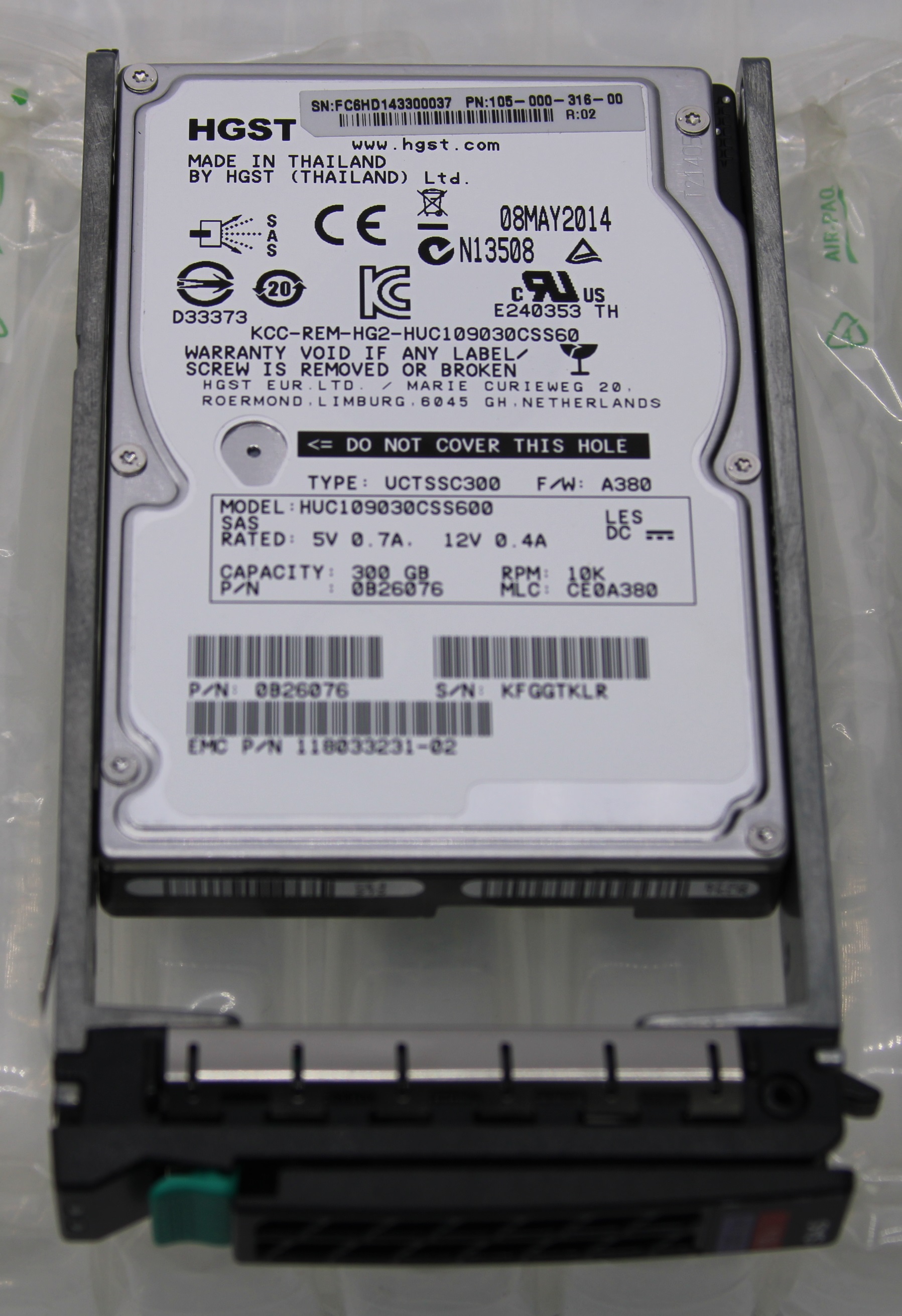 HGST EMC 300GB 10K 2.5