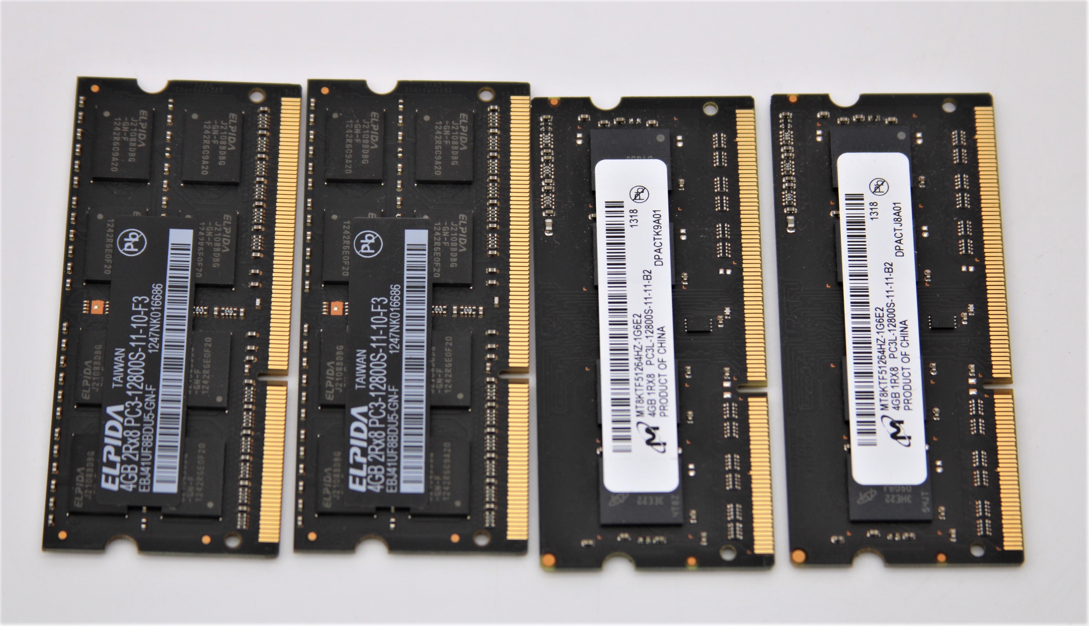 4x 4GB DDR4 PC3-12800S 2RX8-1RX8 MEMORY SODIMM RAM