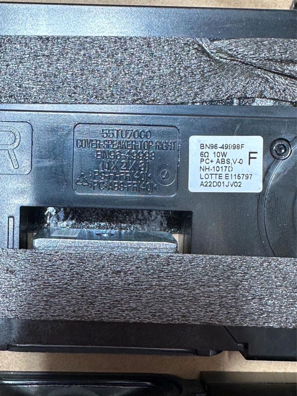 Samsung TV UN58TU7000FXZA Part BN96-49998F Replacement Speaker Set