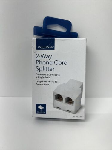 Insignia 2-Line Phone Cord Splitter - White NS-TPILCW2 RJ11 Connector