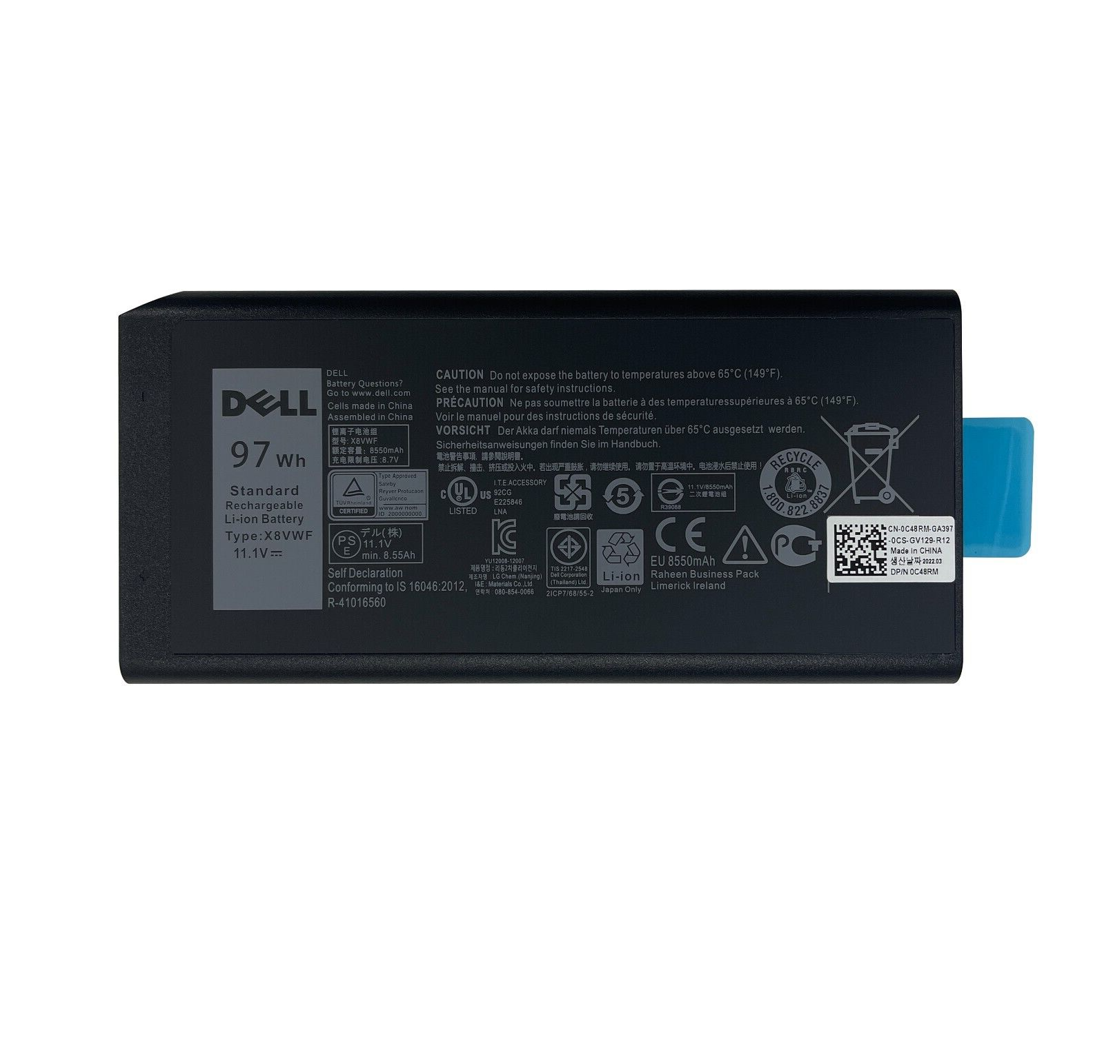 97Wh X8VWF Battery For Dell Latitude 14 Rugged 5404 5414 5405 7404 7414 US