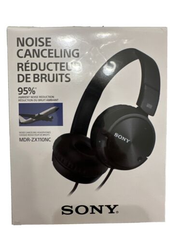 Sony Noise Cancelling Wired Headband Headphones Black MDR-ZX110NC