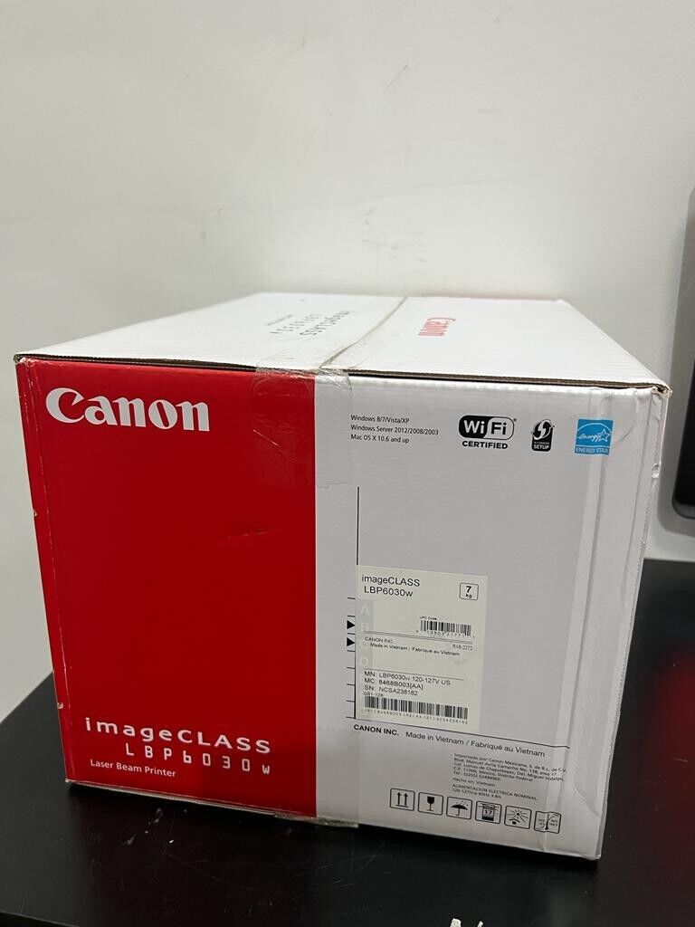 Canon ImageCLASS LBP6030w Monochrome Laser Printer White 8468B003AA