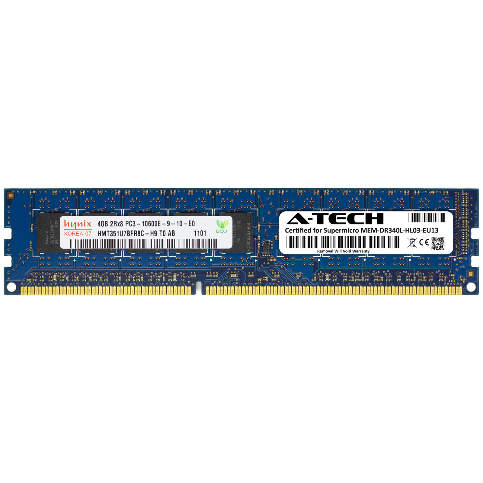 4GB DDR3 PC3-10600E Supermicro MEM-DR340L-HL03-EU13 Equivalent Server Memory RAM