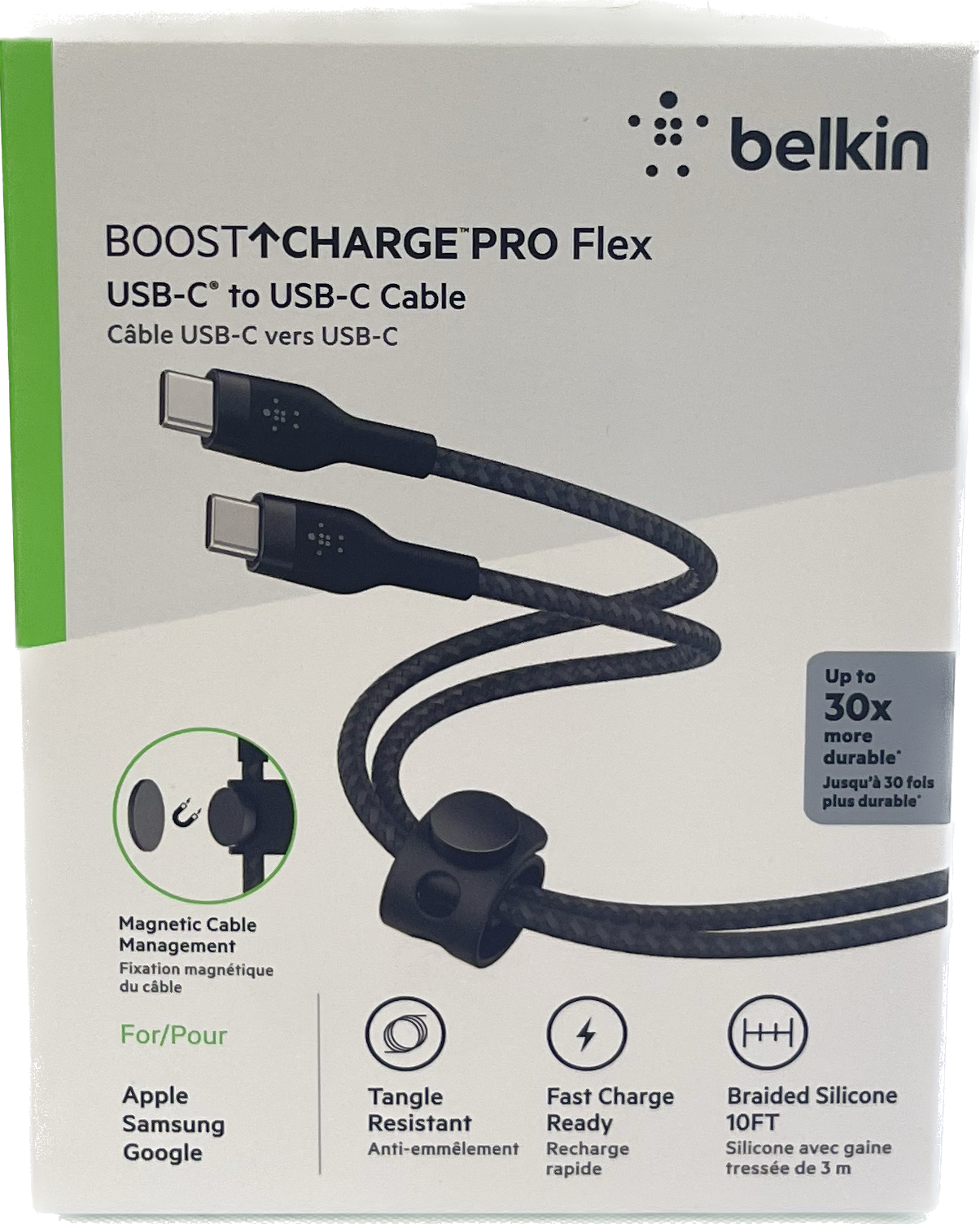 NEW Belkin BoostCharge Pro Flex USB-C To USB-C Data Charge Braided Cable 10FT