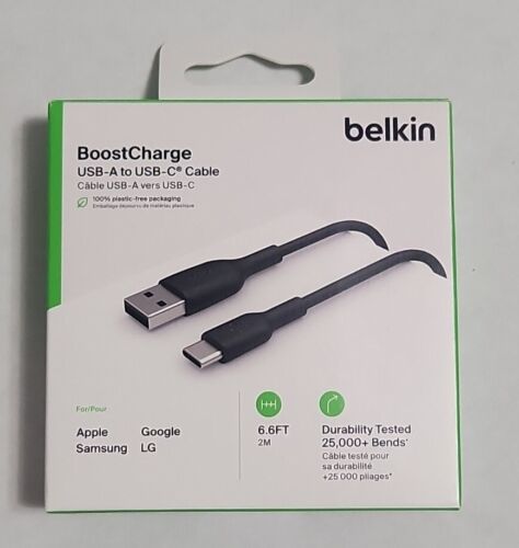 Belkin Boost Charge 6.6 FT USB-A To USB-C Data Charging Cable CAB001BT2MBK