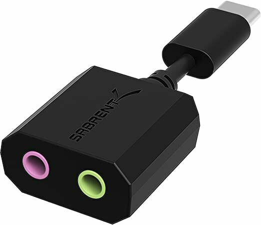 Sabrent USB-C External Stereo Sound Adapter/Dongle 3.5mm Jack AU-MMSC