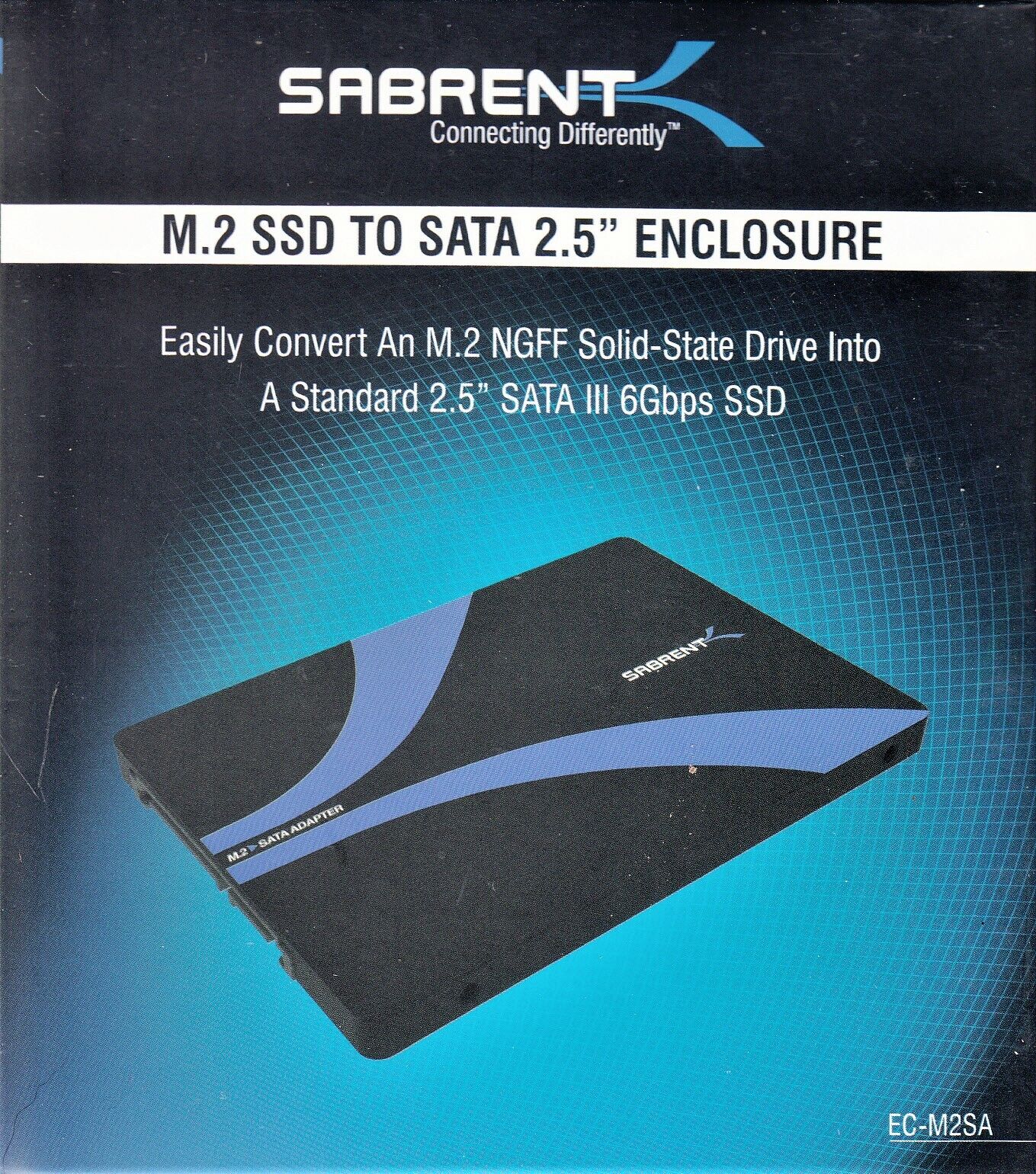 SABRENT M.2 SSD TO SATA 2.5" ENCLOSURE SATA INTERFACE - EC-M2SA - NEW AND SEALED