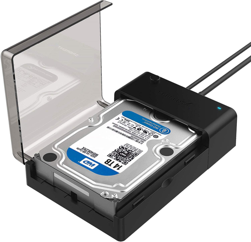 Sabrent USB 3.0 To SATA External Hard Drive Lay-Flat Docking Station 2.5 3.5