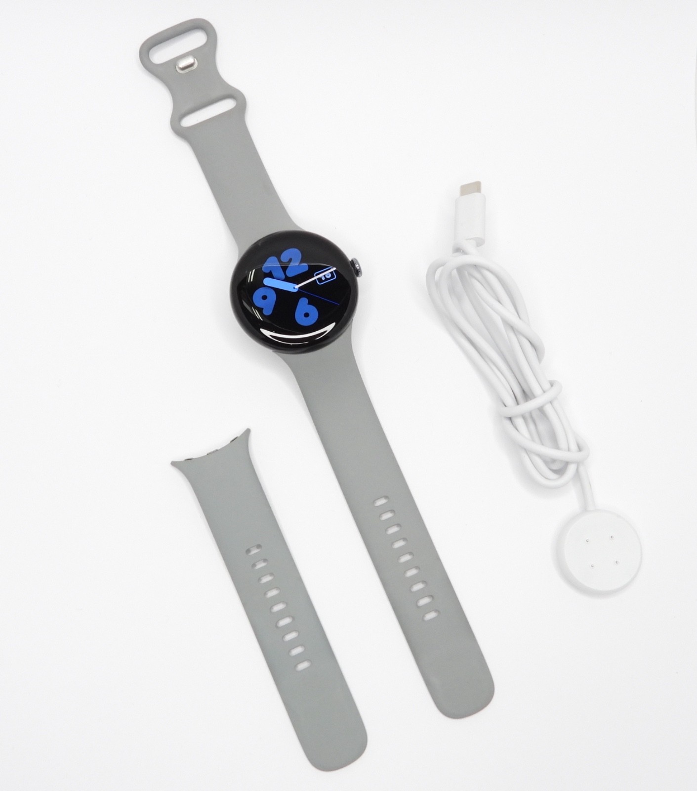 Google Pixel Watch 3 45mm Wi-Fi Aluminum Case Matte Hazel Band