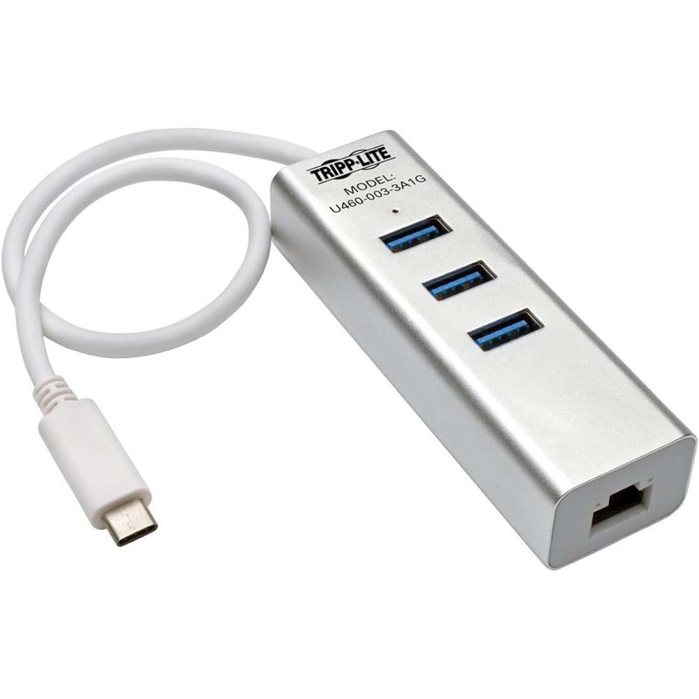 Tripp-Lite 3-Port USB 3.1 Hub With Gigabit LAN Port Silver U460-003-3A1G