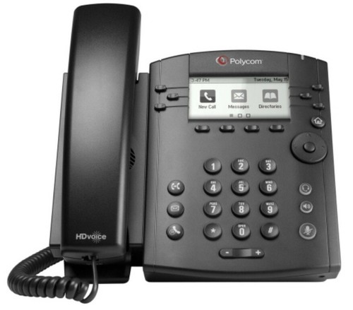 Polycom VVX 301 IP Cable Business Media Desktop 6-Line HD Phone PoE VoIP - Black