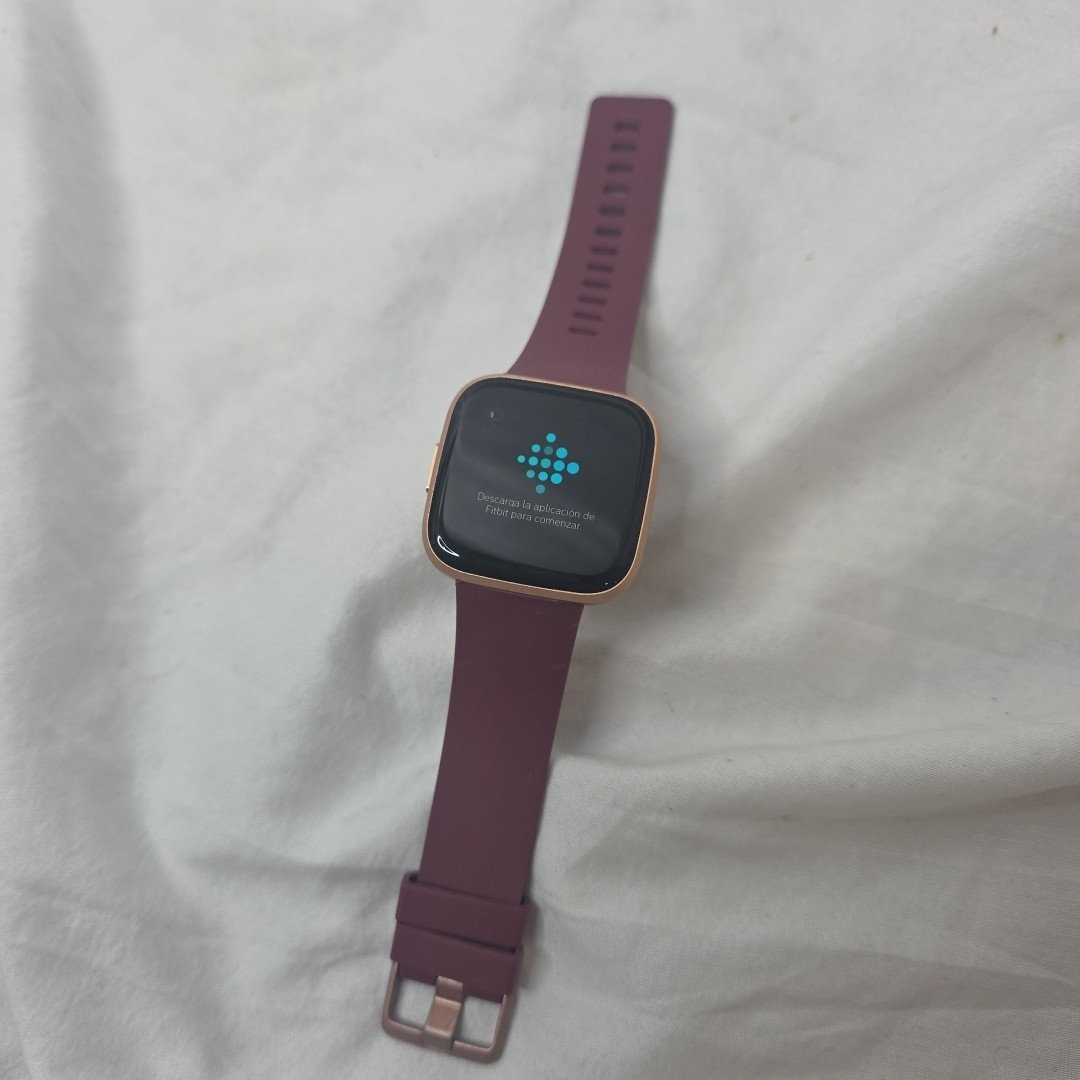 Fitbit Versa 2  Health & Fitness Smart Watch Copper Rose Pink Band FB507 CGB
