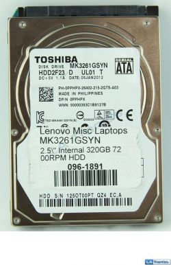 Toshiba 320GB 7200 RPM 16MB MK3261GSYN Laptop Hard Drive SATA 2.5