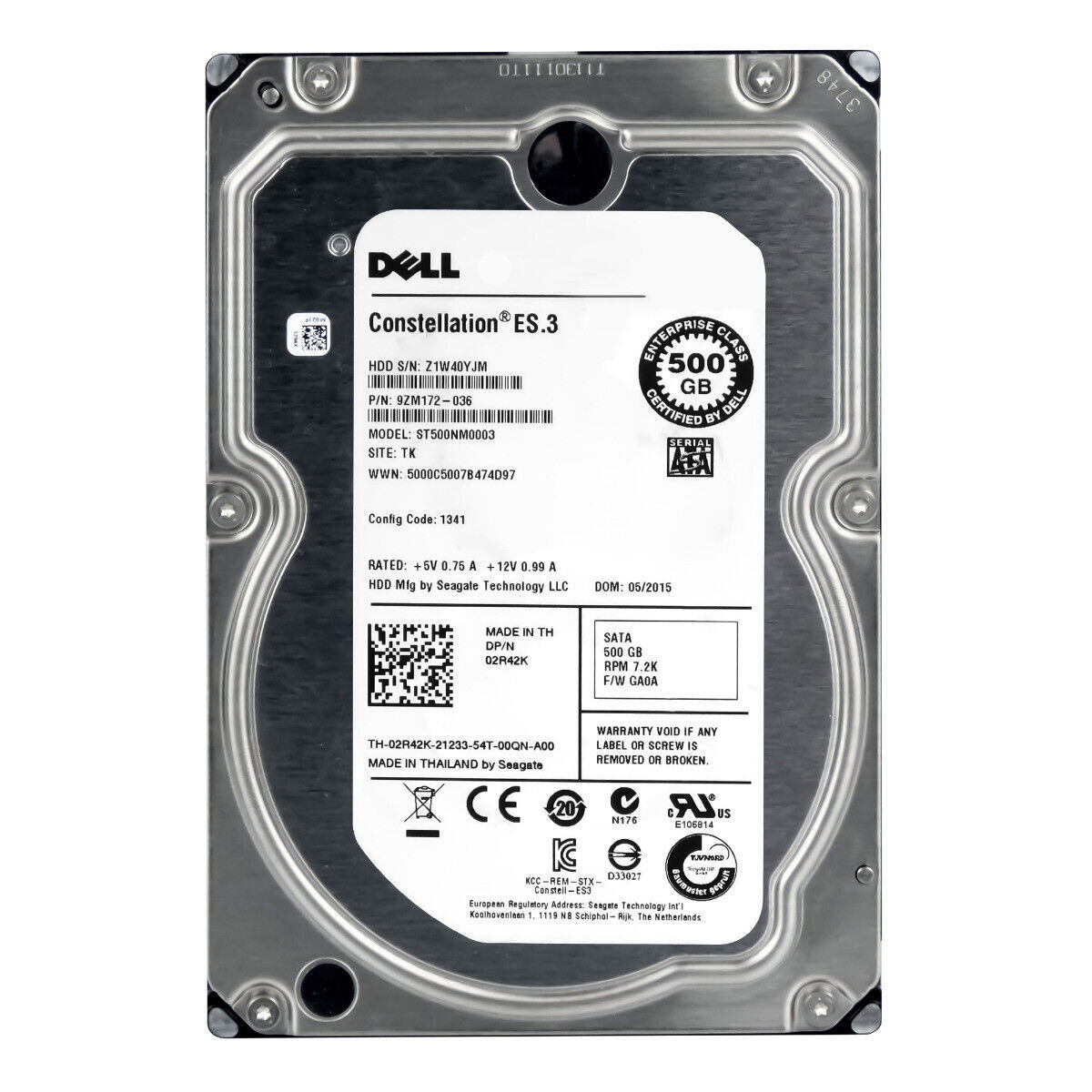 Hard Drive Dell 02R42K ST500NM0003 500GB 7.2K 64MB SATA III 3.5'' W/caddy — photo 3