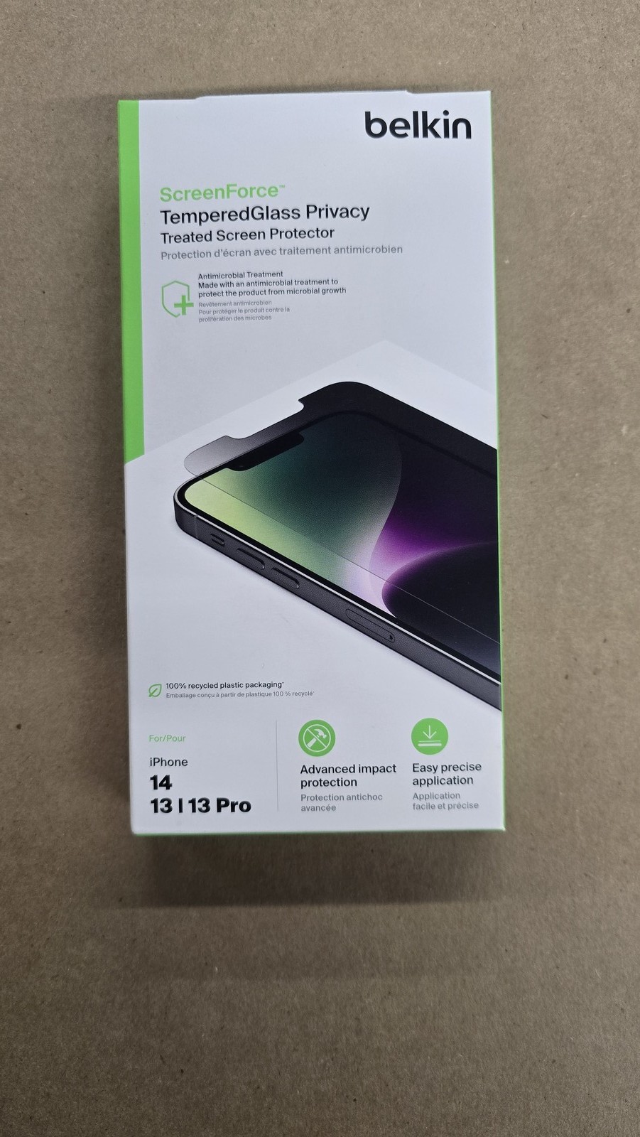 Belkin Tempered Glass Privacy Treated Screen Protector For iPhone 14/13/13 Pro — photo 2