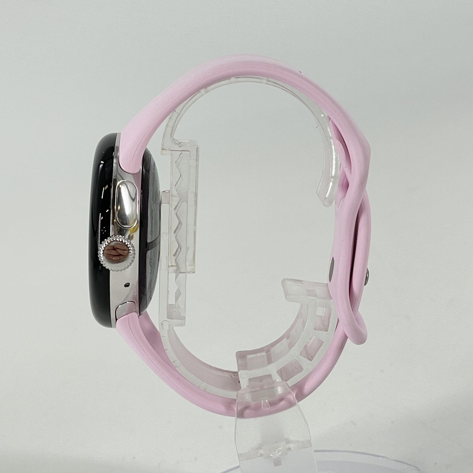 Google Pixel Watch 3 41mm Silver Aluminum Pink Sport LTE Good Condition — photo 3