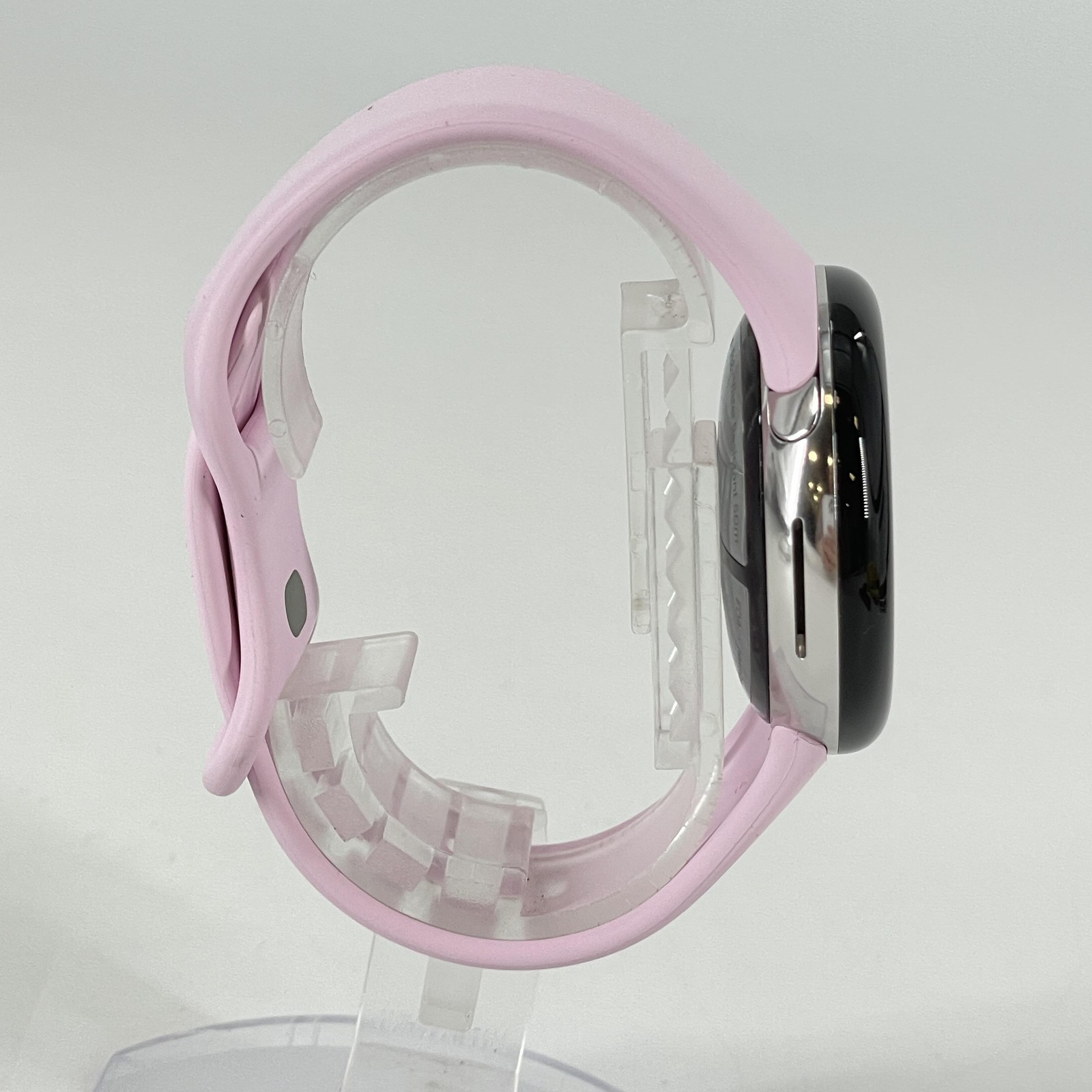 Google Pixel Watch 3 41mm Silver Aluminum Pink Sport LTE Good Condition — photo 4