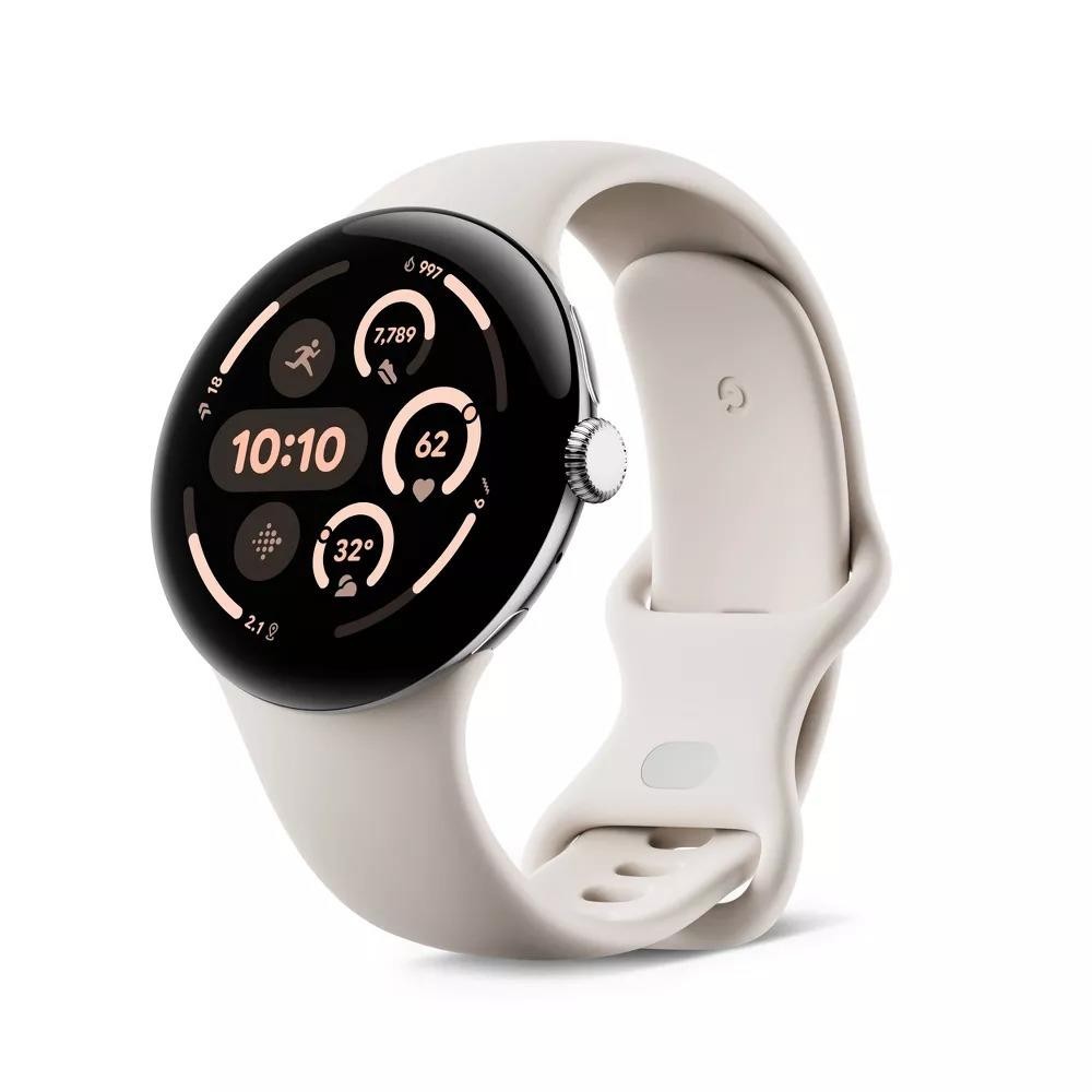Google Pixel Watch 3 45mm- LTE Silver Aluminum Case Porcelain Band — photo 2