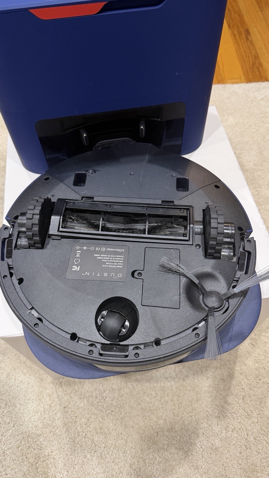 BObsweep Dustin Wi-Fi Connected Self-Emptying Robot Vacuum And Mop - Navy READ — photo 4
