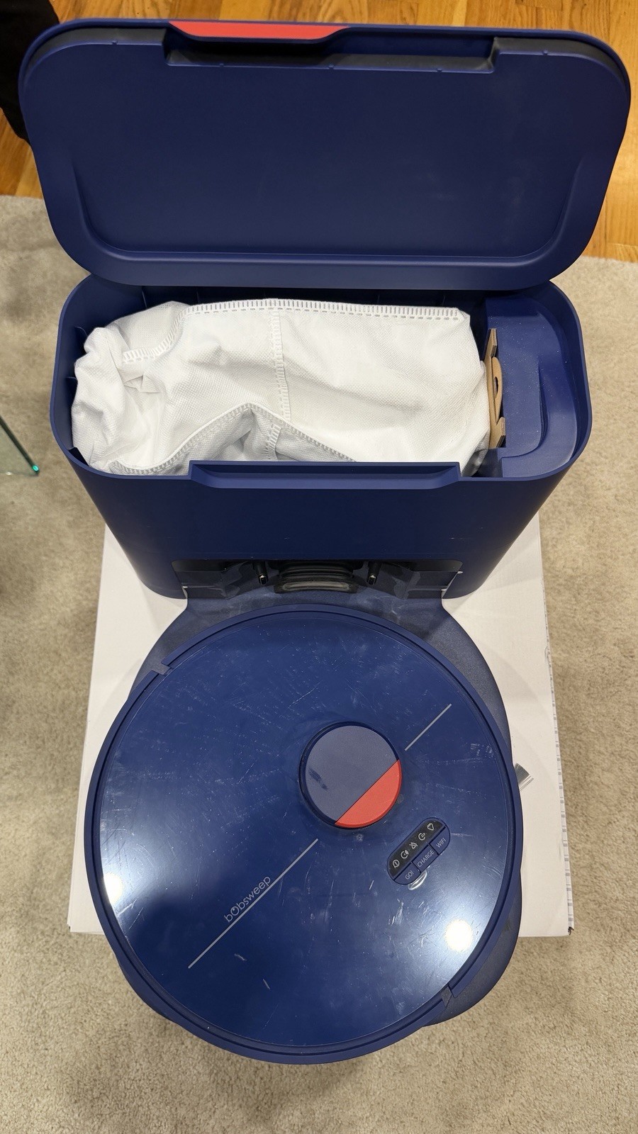 BObsweep Dustin Wi-Fi Connected Self-Emptying Robot Vacuum And Mop - Navy READ — photo 5