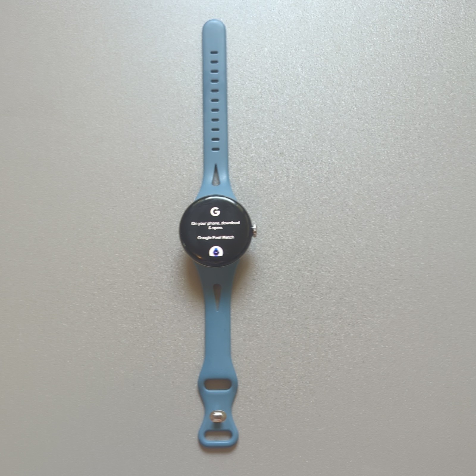 Google Pixel Watch 2 41mm Silver Aluminum Case, Wifi, Bluetooth, Blue-Grey Band — photo 3