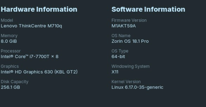 Lenovo M710q Core i7-7700T 2.90GHz 8GB RAM 256GB SSD WIFI Btooth Zorin 18 — photo 3