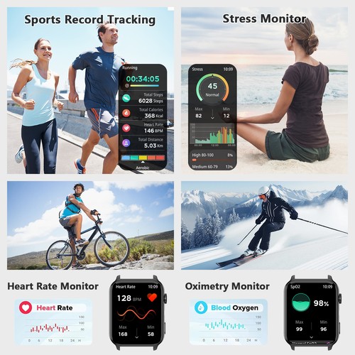 Bluetooth Smart Watch Make Call Fitness Tracker Blood Pressure Oxygen Heart Rate — photo 4