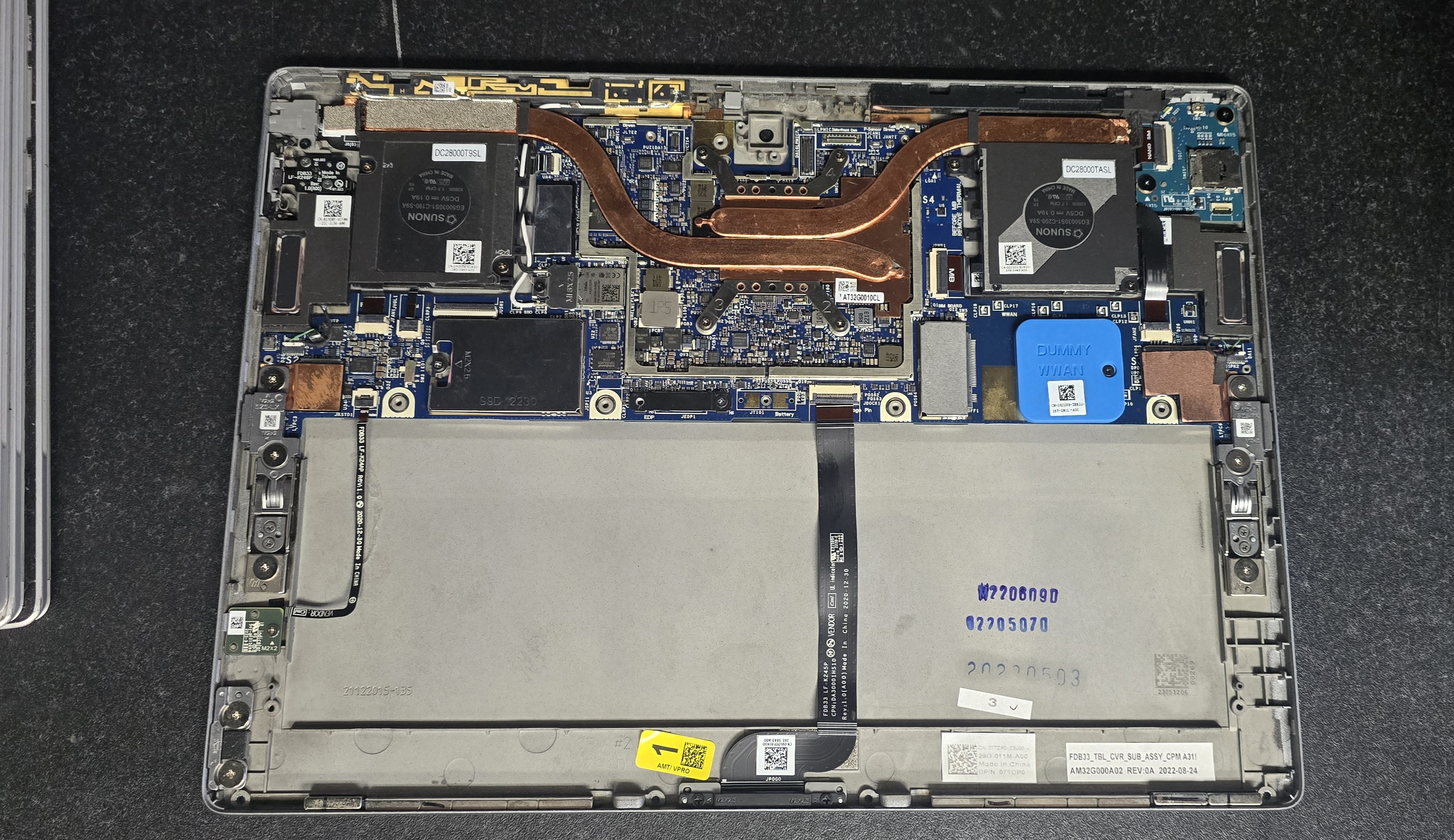Dell Latitude 7320 2-in-1 Core i5-1140G7 8GB Motherboard W Bottom Case 0H239K