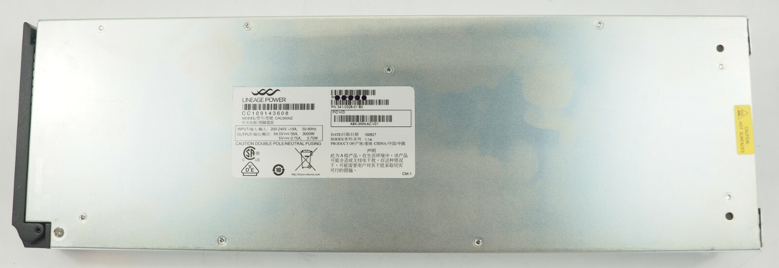 Cisco A9K-3KW-AC 3000W AC Power Supply Module For ASR 9006 ASR 9010
