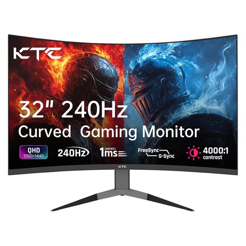 KTC H32S25E 32'' 240Hz 2K Curved Gaming Monitor 1000R VA QHD 4000:1 Contrast