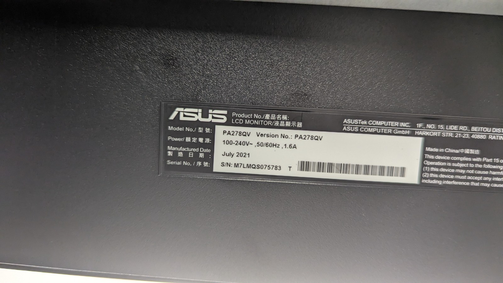 ASUS ProArt PA278QV 27" QHD 2560x1440 IPS 100% SRGB Professional Monitor — photo 3